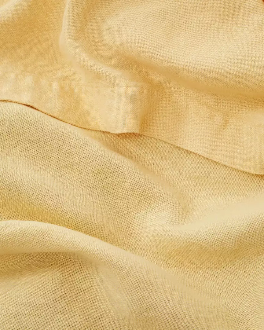 Tekla Home Living Linen Bedspread - Suede Yellow 3 Tekla Home Living Linen Bedspread - Suede Yellow