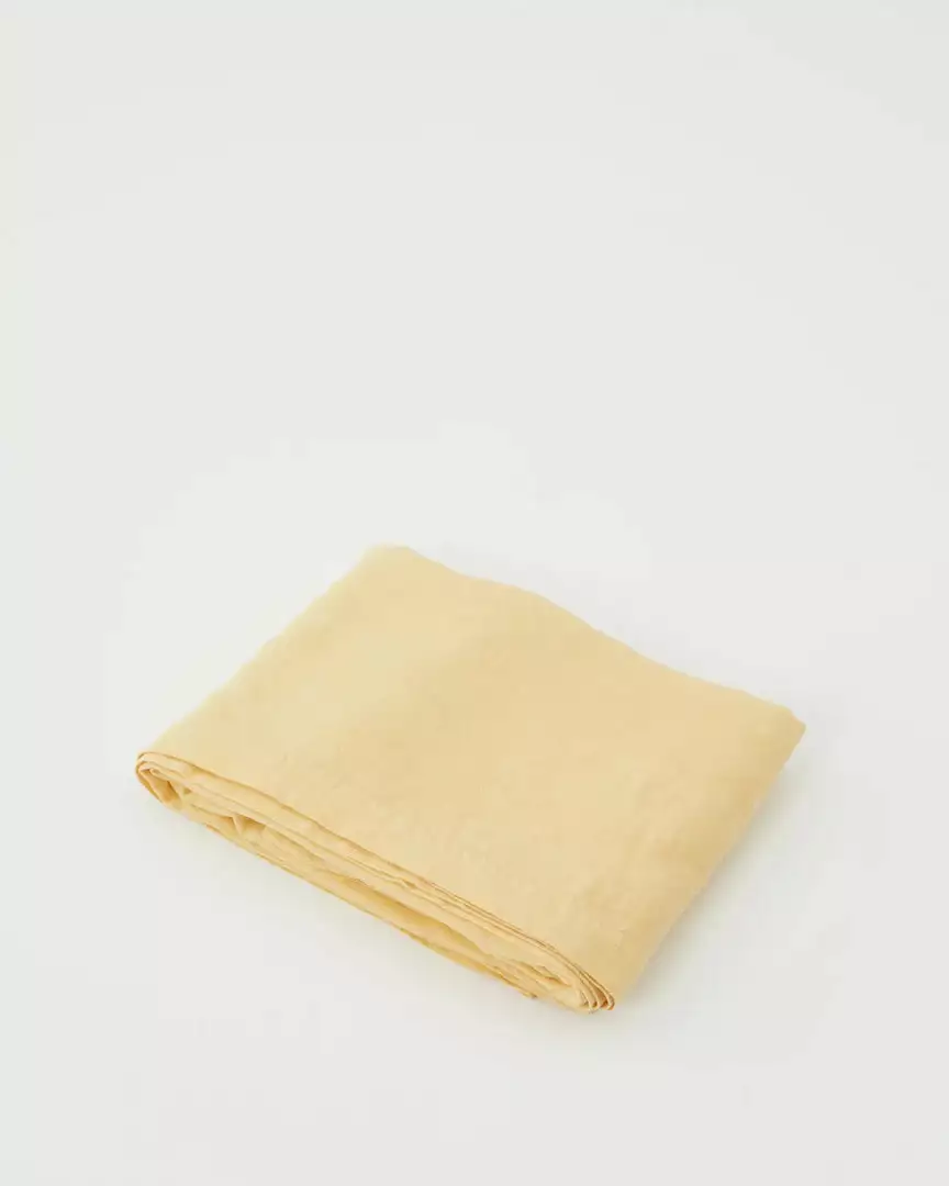 Tekla Home Living Linen Bedspread - Suede Yellow 2 Tekla Home Living Linen Bedspread - Suede Yellow