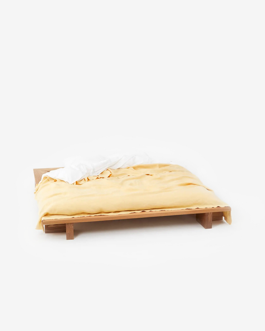 Tekla Home Living Linen Bedspread - Suede Yellow 1 Tekla Home Living Linen Bedspread - Suede Yellow