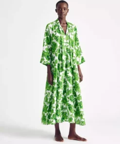 Emilia Wickstead Fashion Jewellery Lovie Kaftan - Green Rose Garden