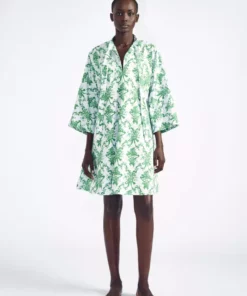 Emilia Wickstead Lowena Kaftan - Green Cherubs And Ribbon Fashion Jewellery