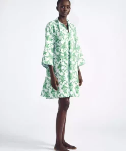 Emilia Wickstead Lowena Kaftan - Green Cherubs And Ribbon Fashion Jewellery