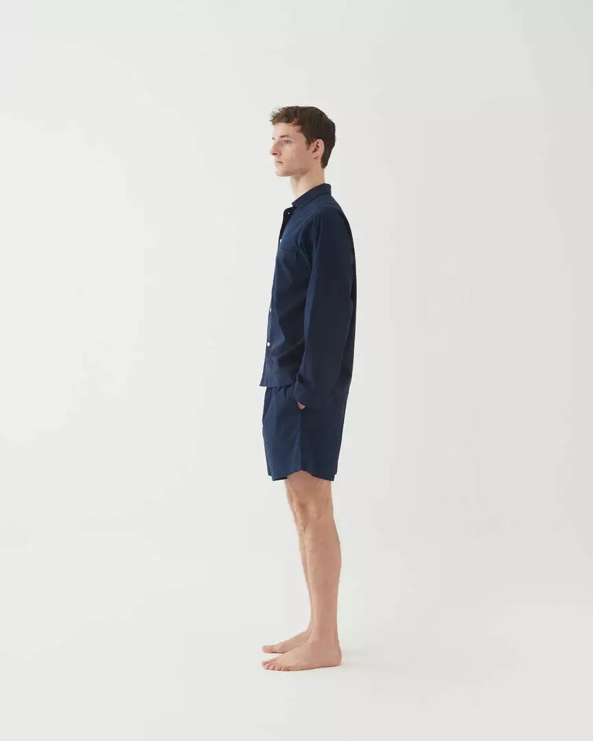 Tekla Poplin Sleep Shirt - True Navy 7 Tekla Poplin Sleep Shirt - True Navy
