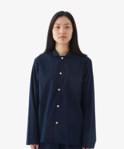 Tekla Poplin Sleep Shirt - True Navy