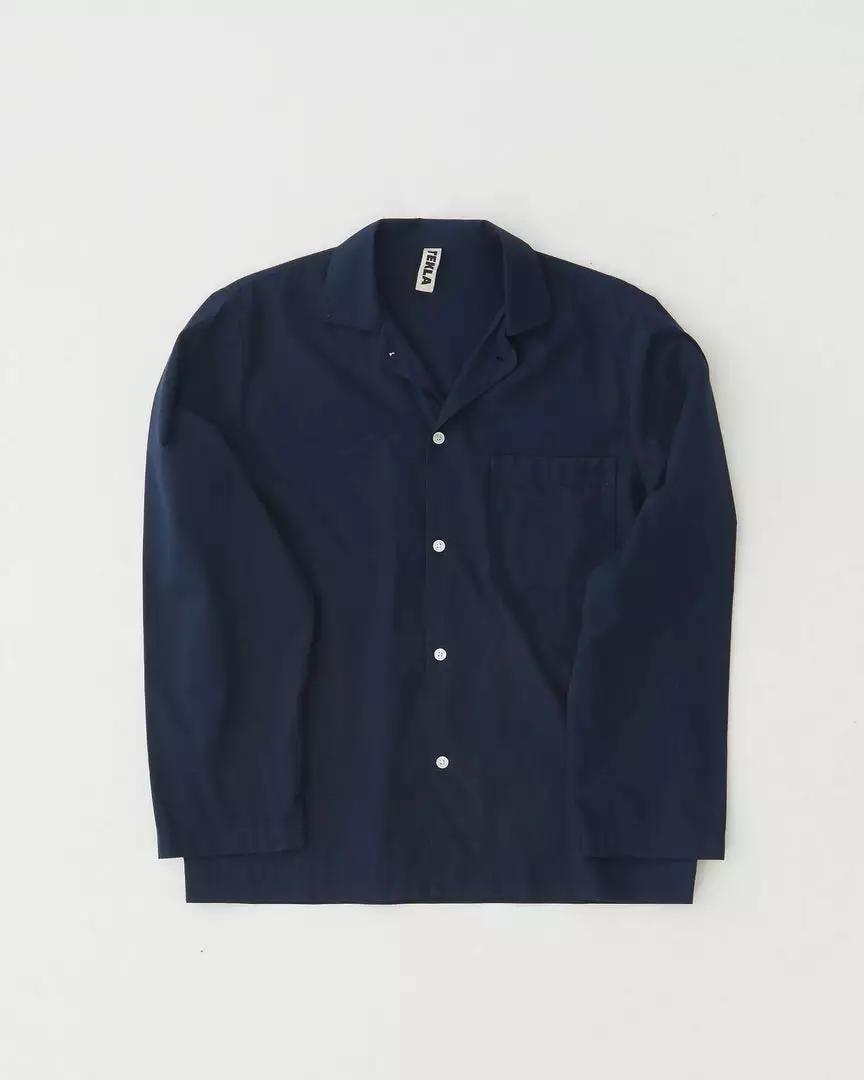 Tekla Poplin Sleep Shirt - True Navy 2 Tekla Poplin Sleep Shirt - True Navy