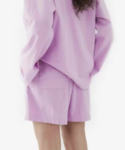 Tekla Dream Gifts For Her Poplin Sleep Shorts - Purple Pink