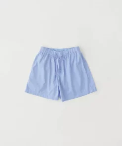 Tekla Poplin Sleep Shorts - Pin Stripes