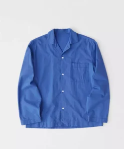 Tekla New Arrivals Poplin Sleep Shirt - Royal Blue