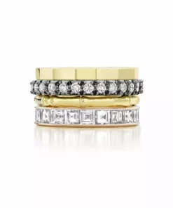 Jessica McCormack Fashion Jewellery Diamond Eternity Band - Cut-Down Small Diamond Blackened Gold